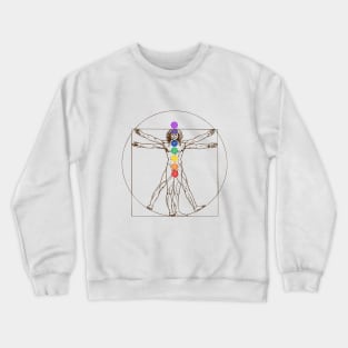 Vitruvian Man Chakras - Modern Art Crewneck Sweatshirt